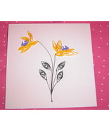 Pink Handcrafted Iris Paper Quilled  Flower Card - $9.99