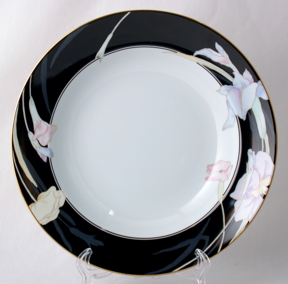 Mikasa Charisma Black Rimmed Soup Bowls New Fine China L9050 - Bowls