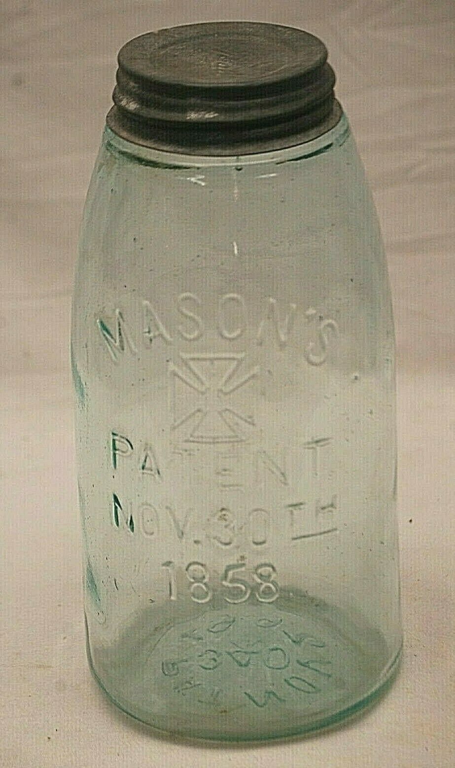 Maltese Cross Blue Mason Brand Glass Canning Jar Ball Zinc Lid 2 Quart ...