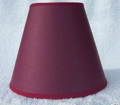 DK CRANBERRY/ RED TRIM Paper Mini Chandelier Lamp Shade - $6.50