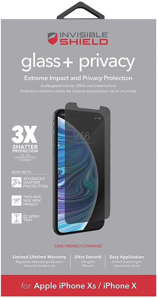 ZAGG InvisibleShield Glass+ Privacy Screen Protector for Apple – 3X Impact