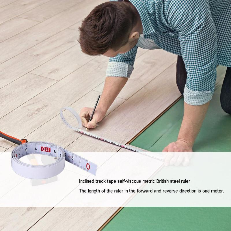1M Stainless Steel Miter Track Tape Measure Metric Ruler Miter Saw
