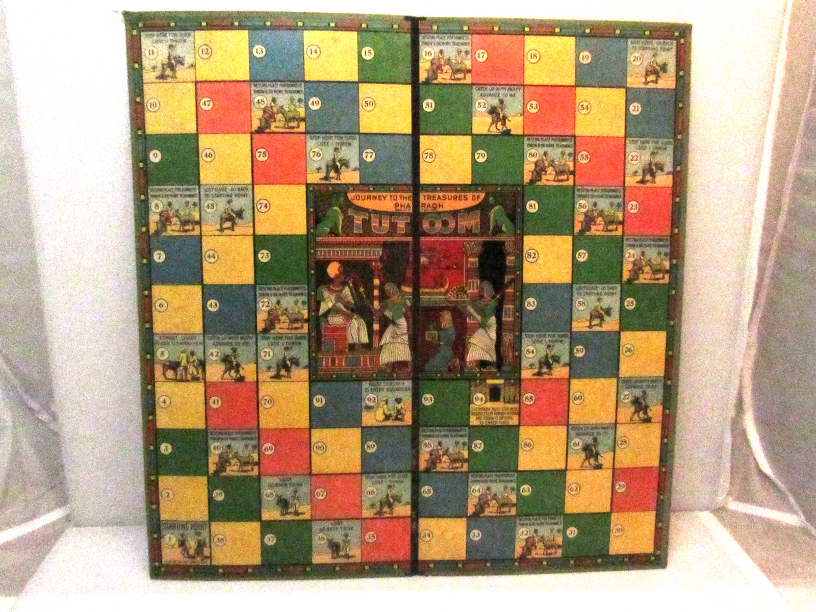 1923 "Journey to the Treasures of Pharaoh" Board Game Board - Vintage ...