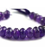 AAA+ 100% Natural Amethyst Faceted 6mm 7mm 8mm 9mm 10mm Rondelle 8&quot; Bead... - $28.02