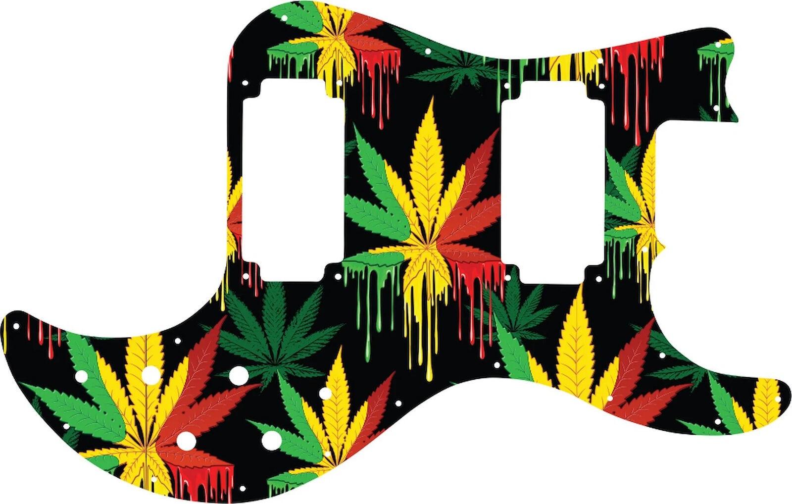 WD Custom Pickguard For Peavey T-40 #GC01 Rasta Cannabis Drip Graphic
