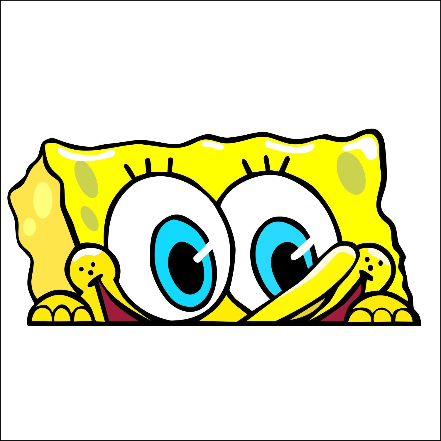 Sponge Bob Peeker Peeking Window Vinyl Decal Sticker Square Pants