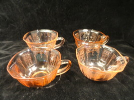 Pink Princess Depression Glass Coffee Cups Set of 4 - $19.99