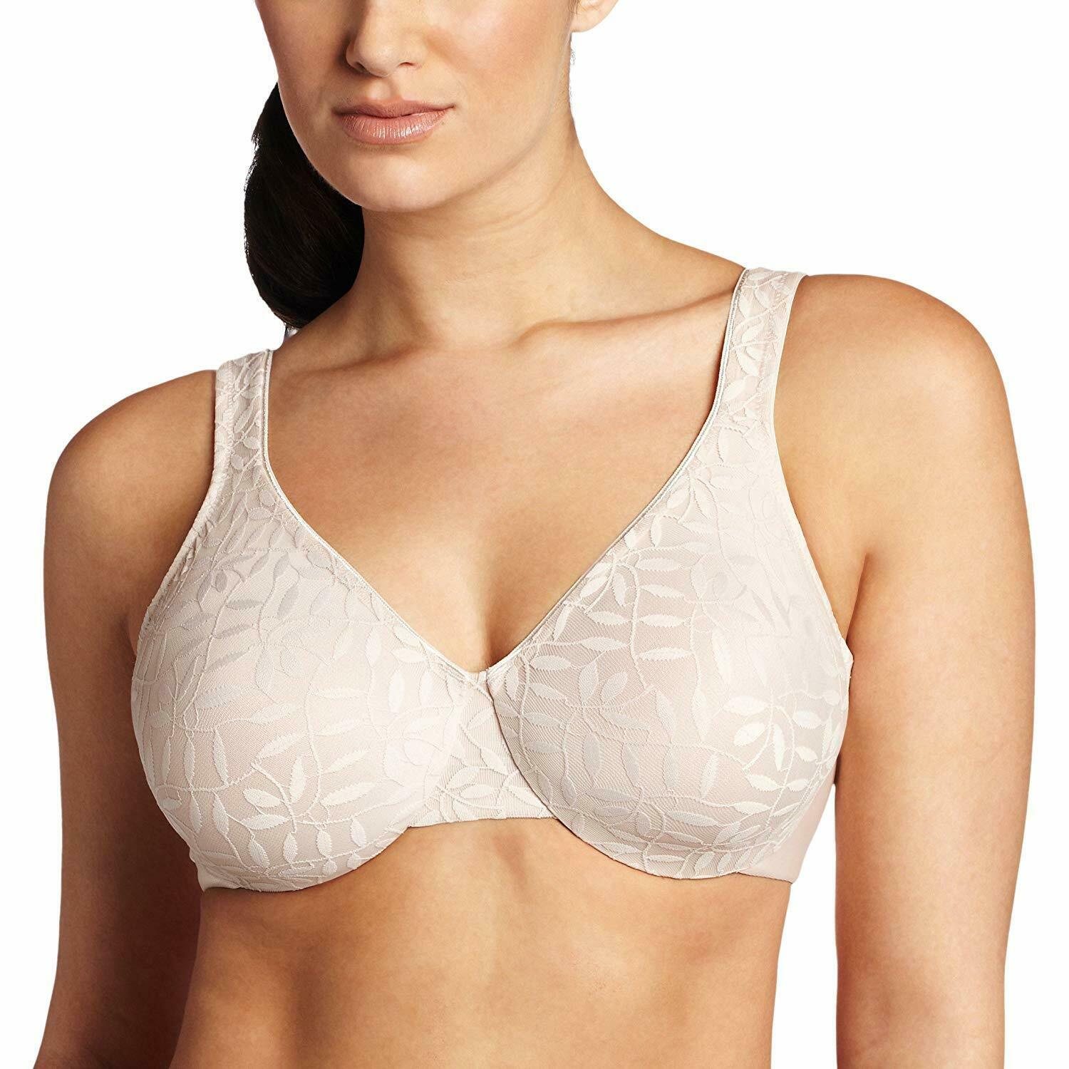 Olga BUTTERSCOTCH Sheer Leaves Minimizer Bra, US 36C, UK 36C Bras