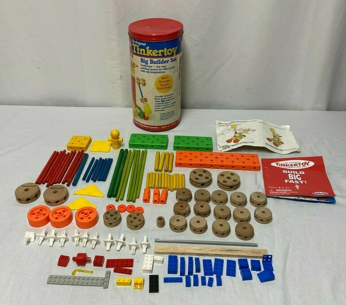 Vintage The Original Tinker Toy Big Builder Set 842 Playskool