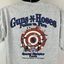 Guns N Hoses Police Vs Fire Vintage 90s T Shirt Texas Firefighter Made In USA XL - $35.33