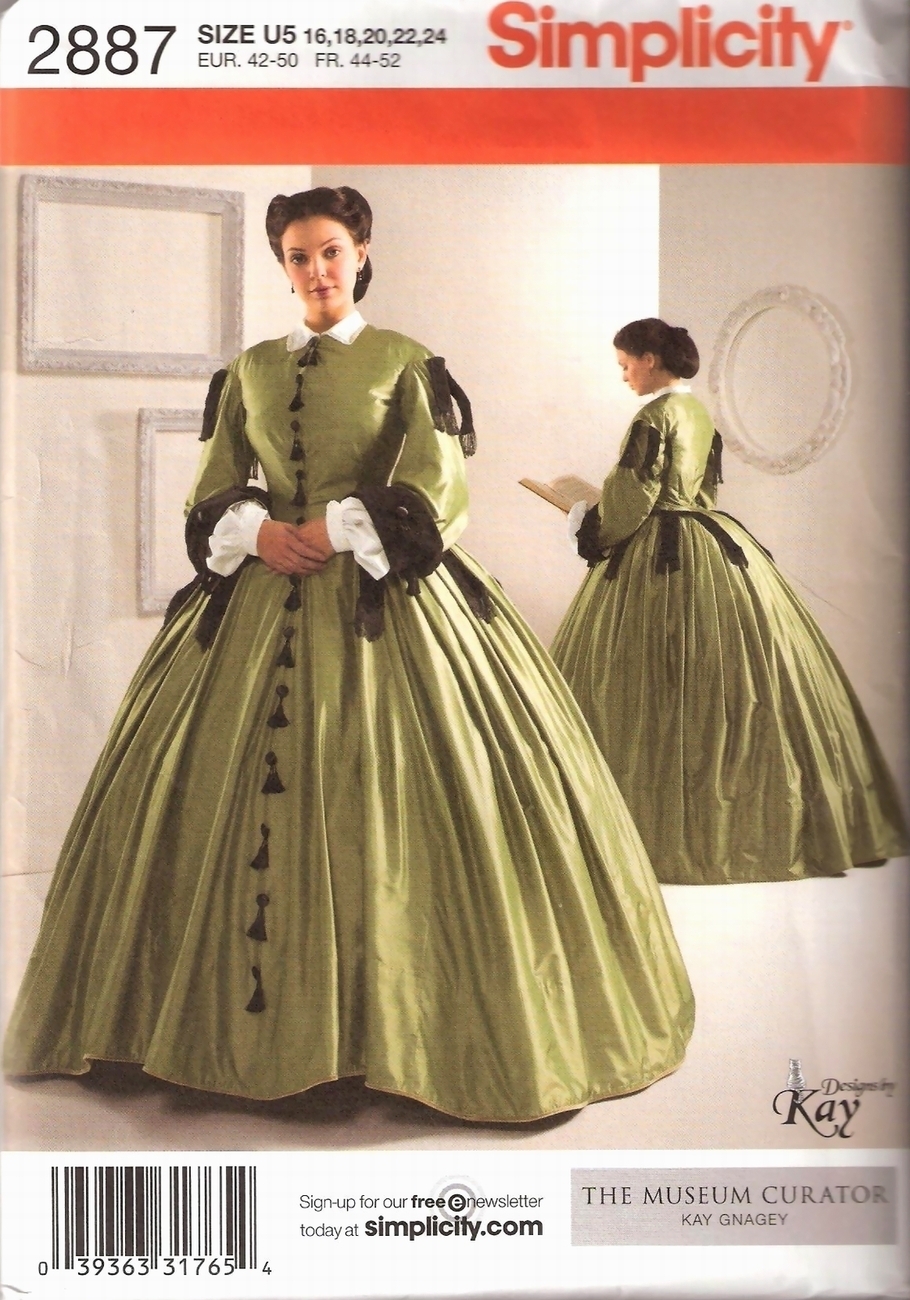 Simplicity 2887 16-24 Misses' Civil War Costume Dress Pattern - Sewing ...