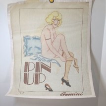 Pin Up Nude Needlepoint Canvas Gemini 12 Count 16&quot; x 20&quot; - $48.37
