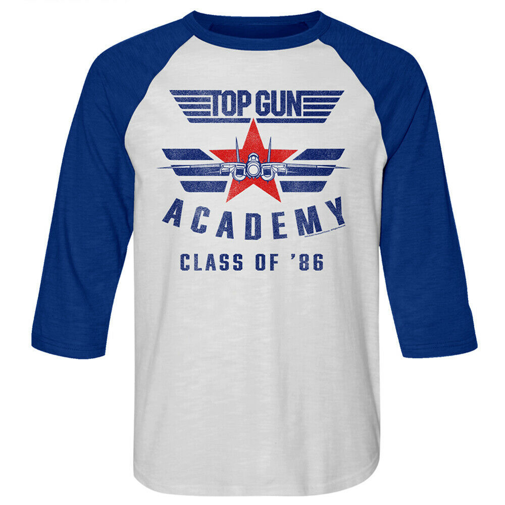Top Gun Academy Class of 86 Men's Raglan Shirt Fighter Jet Pilot Tomcat Maverick