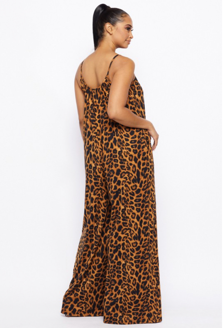 leopard print palazzo trousers