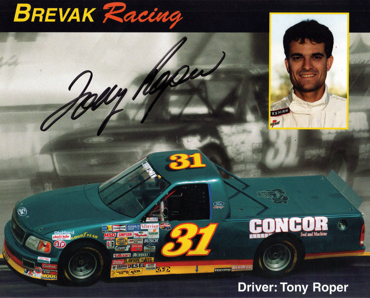 TONY ROPER #31 1997 NASCAR Autographed Racing Card - DVDs & Blu-ray Discs