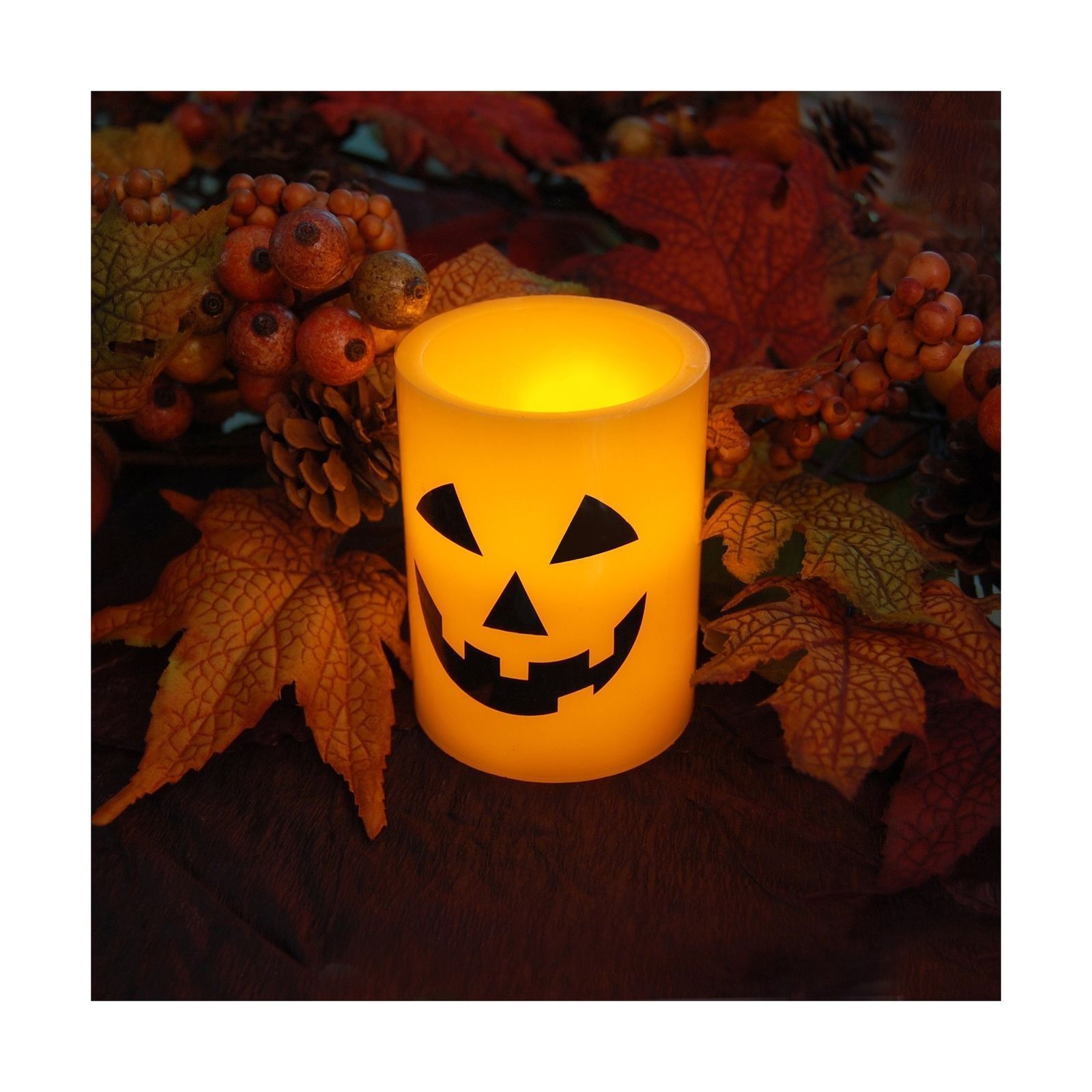 Jack O Lantern Candle
 2 Count Jack O Lantern Battery Operated LED Candles Orange Black