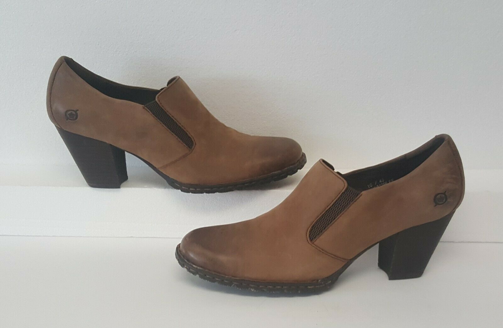 Born Gertrude Brown Suede Women's Slip On Ankle Boots sz 10M W81296 - Boots