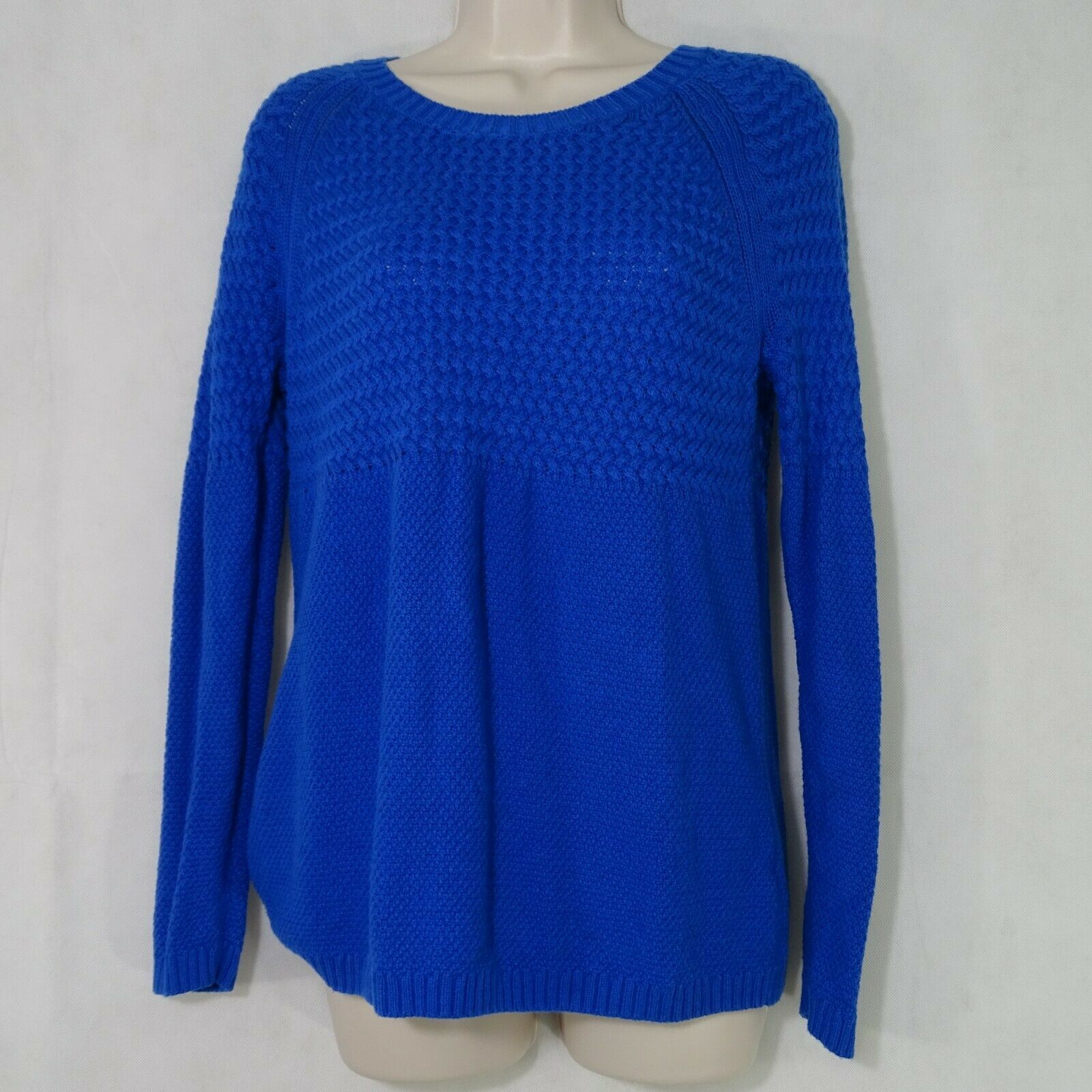 Talbots Pullover Sweater Women Petite Size MP Blue Cotton Rayon ...