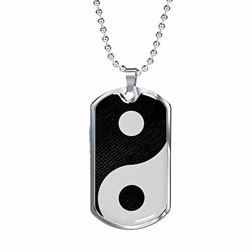 Express Your Love Gifts Yin Yang Necklace Balance Pendant Engraved 18k Gold Dog