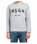 MSGM Milano GRAY COTTON Blend BRANDED Logo SweatShirt MAGLIA Italy ( XL ) - $399.97