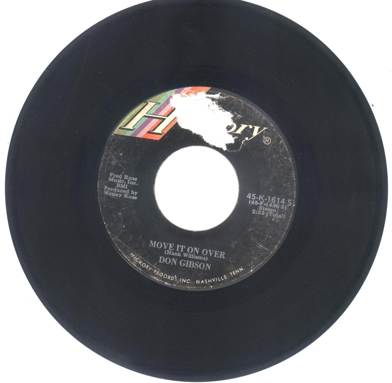 Don Gibson 45 rpm Move It On Over - Records