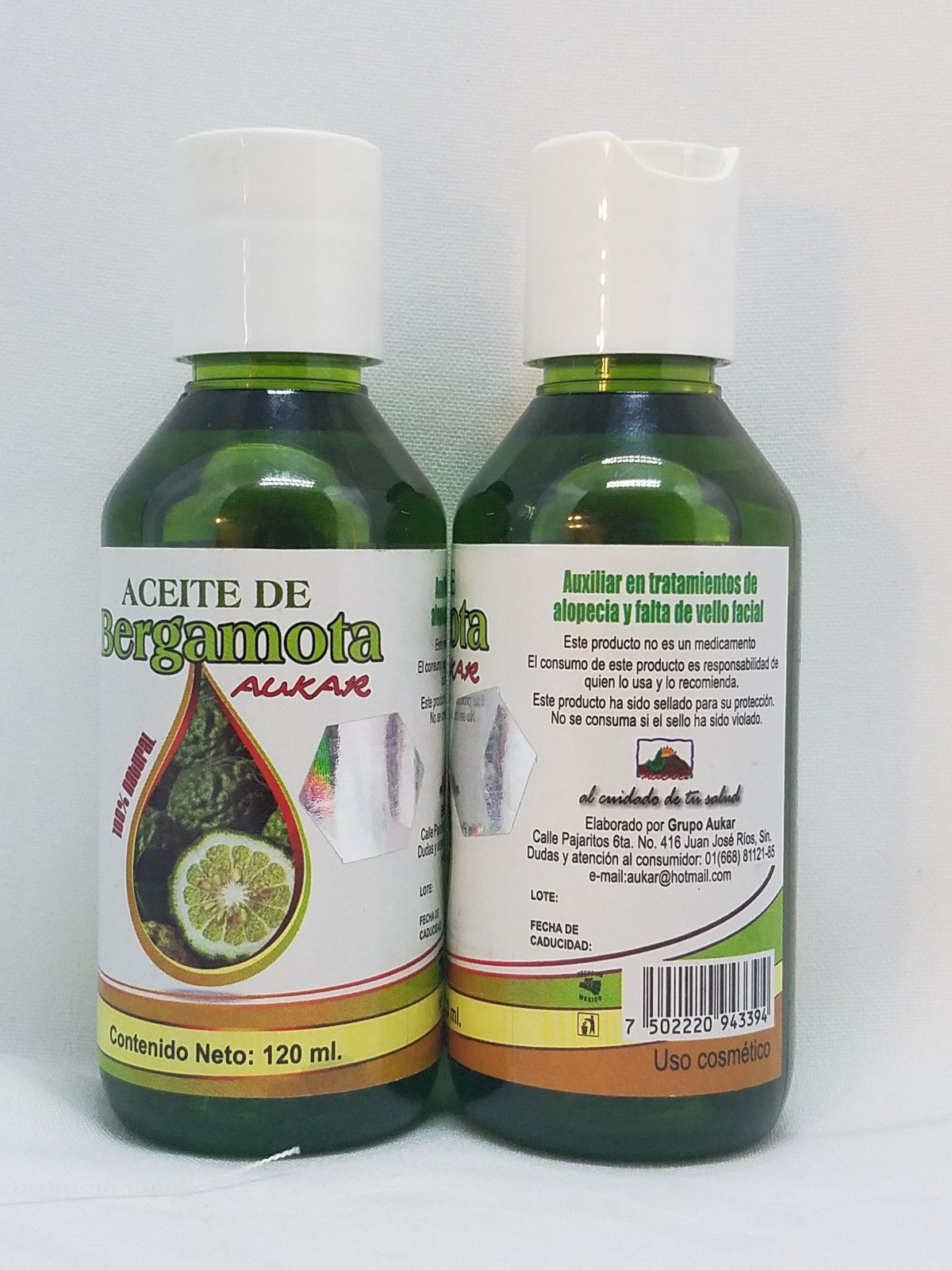 Shampoo Bergamota & Hair Conditioner & Oil Kit 100 Natural ( Hair