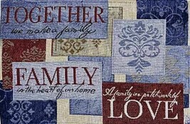 4 Tapestry Placemats,13"x19",INSPIRATIONAL, Together, Family, Love Patchwork, Hc - $21.77