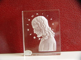 Glass Etched Jesus Profile Designed by Ida Schwetz-Lehmann (1883 - 1971) - $30.00
