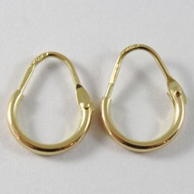 18K YELLOW GOLD ROUND CIRCLE EARRINGS DIAMETER 8 MM WIDTH 1.7 MM, MADE IN ITALY image 1