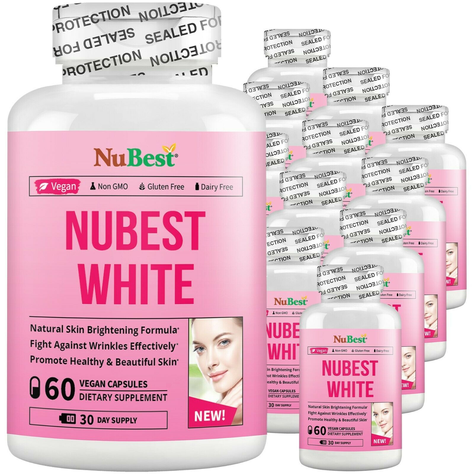 Pack of 12 - NuBest White, Skin Brightening, Anti-Aging, Beautiful Skin & Detox