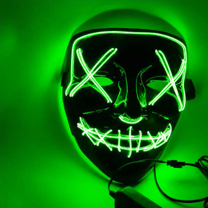 Halloween LED Glow Purge Mask 3 Modes EL Wire Light Up The Movie ...