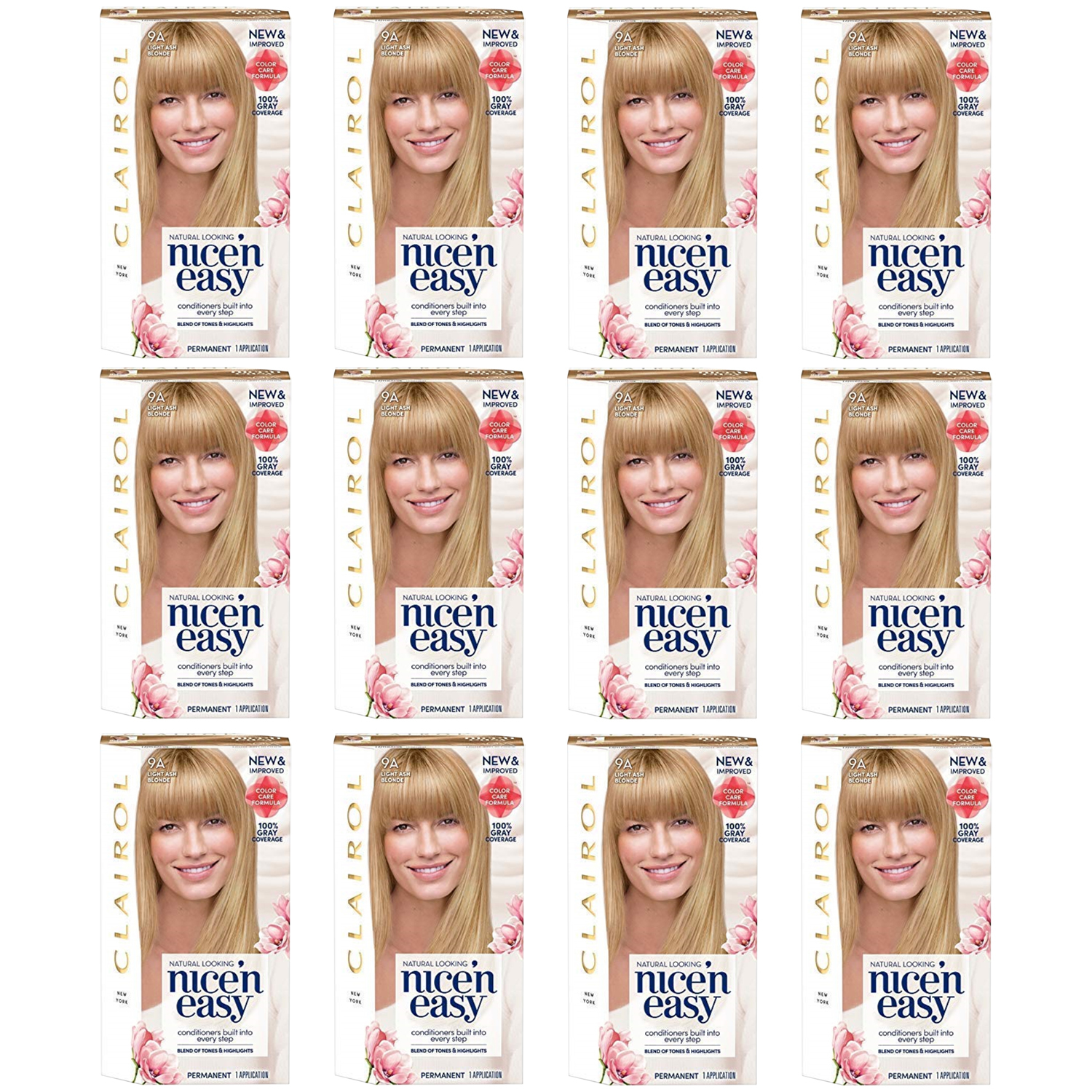 12 Pack New Clairol Nice N Easy Permanent Hair Color 9a Light Ash Blonde Hair Color 