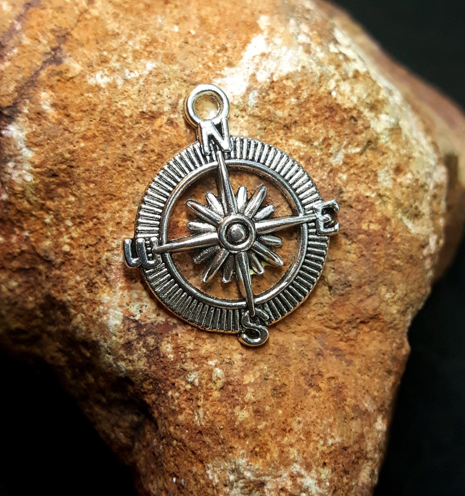 Divine Guidance Silver Compass Amulet Reveal Destiny Pagan Magick