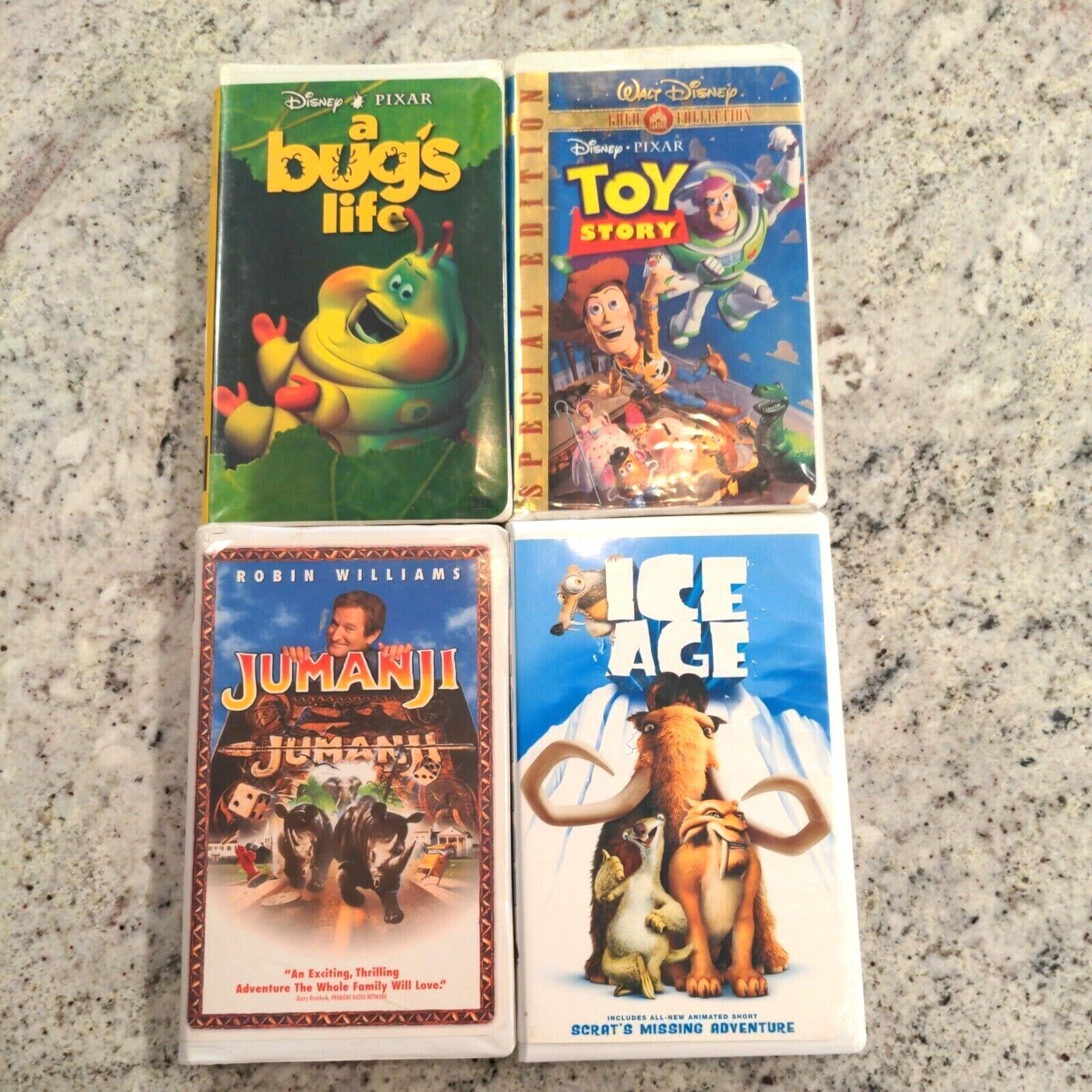 Ice Age - Toy Story - A Bugs Life - Jumanji VHS Lot of 4 - Closeout ...