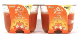 2 Count Glade 6.8 Oz Limited Edition Toasty Pumpkin Spice Triple Wick Candle