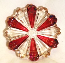 Anchor Hocking Cafe Nesting Ashtray Ruby Red & Clear Glass MCM - $19.79