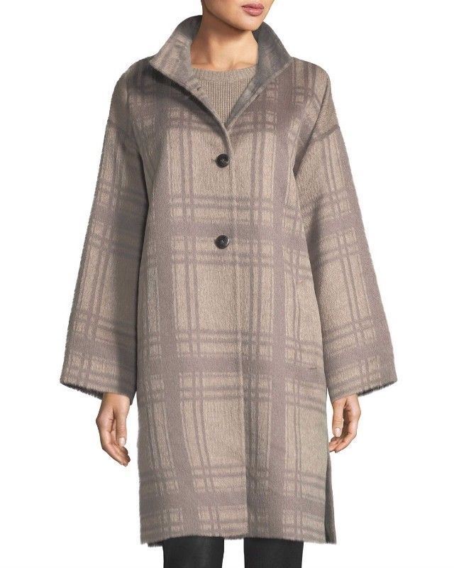 luxe alpaca plaid coat