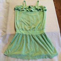 Gap Kids Size 8 medium swimsuit cover up dress green terry cloth ruffles Girls - $14.29