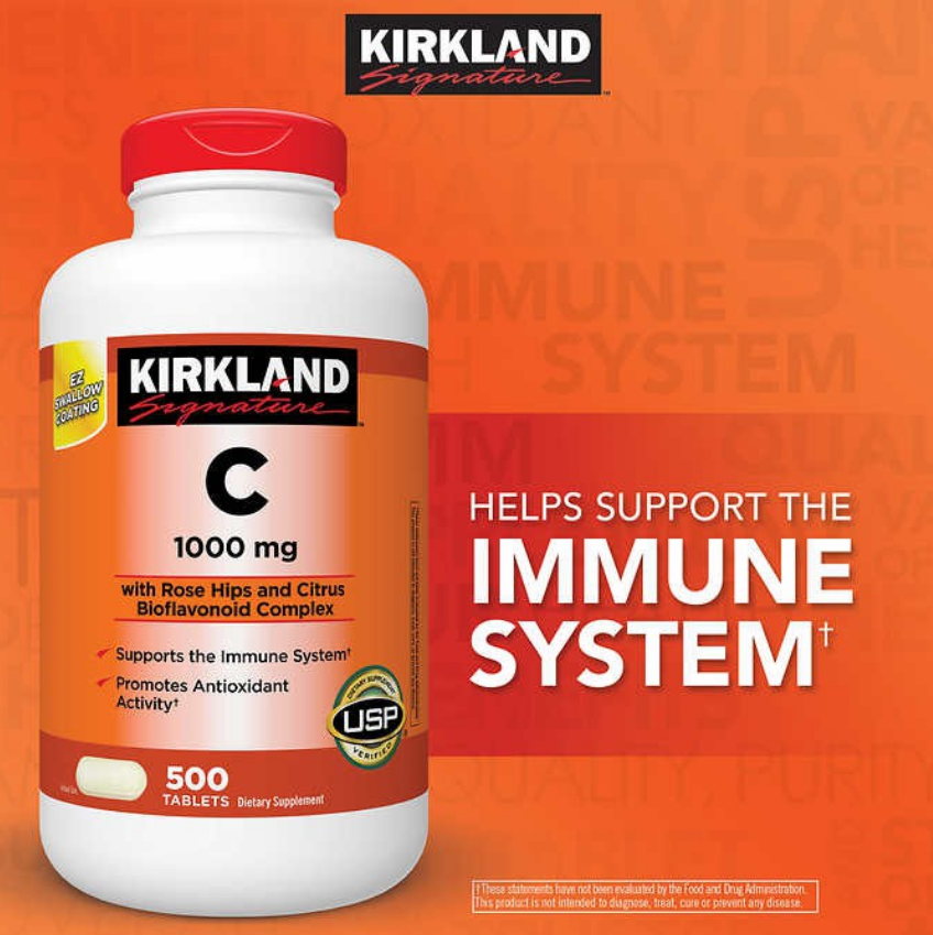 Kirkland Signature Vitamin C 1000mg, 500 Tablets EXPRESS SHIPPING