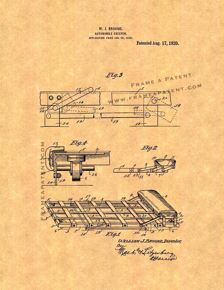 Automobile Creeper Patent Print