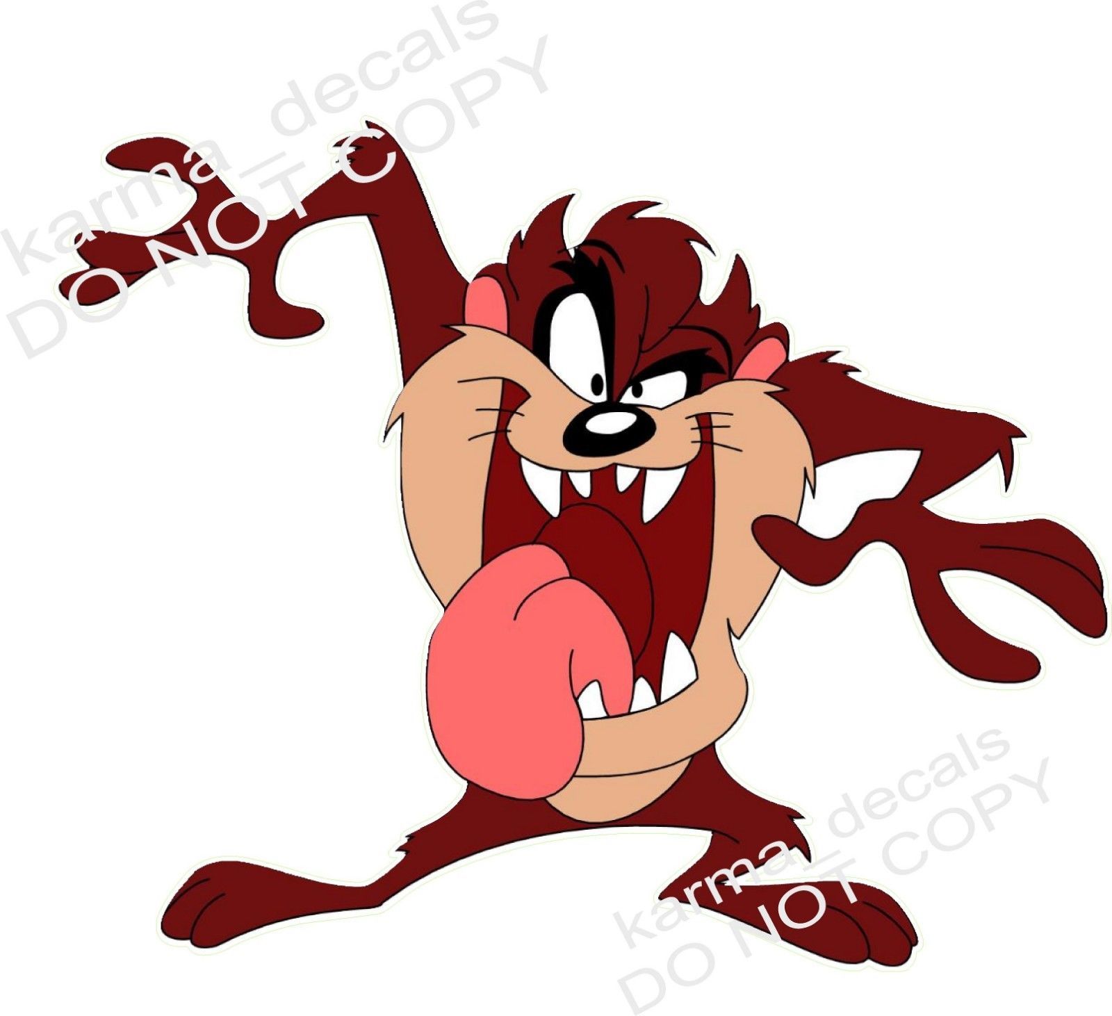 Loony Toons Tasmanian devil Taz 3D Window View Decal decal WALL STICKER ...