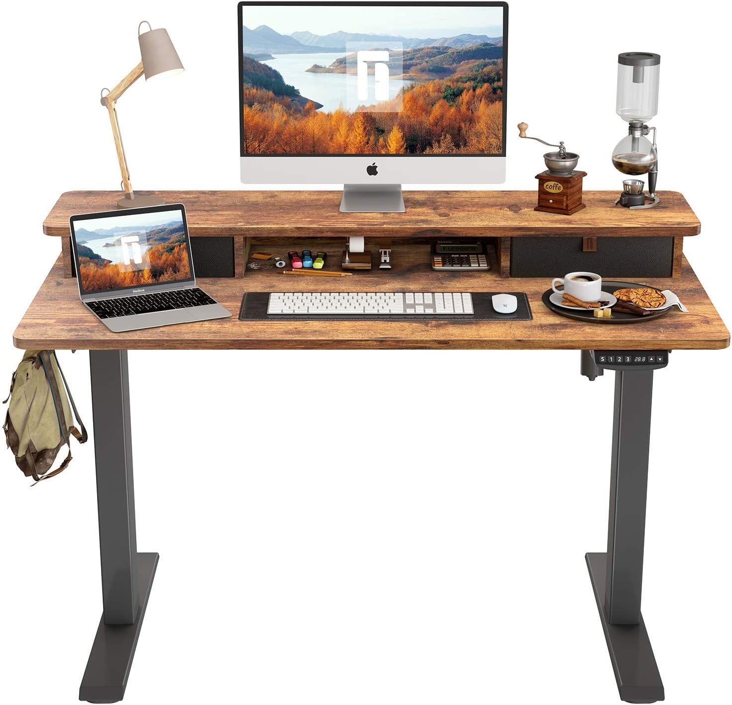 Fezibo Height Adjustable Electric Standing Desk, 48 X 24 Inch Table, 48 Inch. Desks & Home
