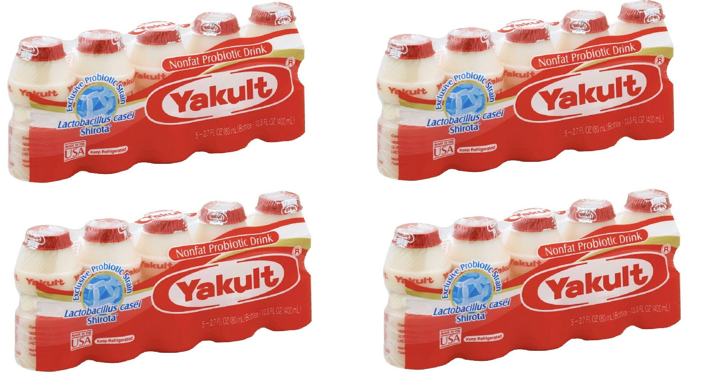 Yakult Probiotic Drink 2.7 Oz Set of 5 Bottles.