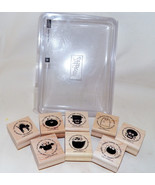 Retired 2007 Stampin Up Batty for You 8 Piece Set Wood Mounted Halloween Stamps - $33.99
