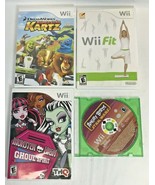 Lot Of 4 Nintendo Wii Games Wii Fit, Superstar Kartz, Angry Birds, Monst... - $18.80