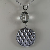 .925 SILVER RHODIUM NECKLACE WITH BLACK ONYX, TRANSPARENT CRYSTALS AND PENDANT image 3