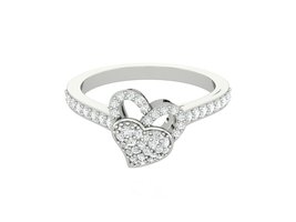 White Engagement Ring Endless Heart Love Promise Ring Gift Unique Bridal Jewelry - $799.99