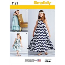 1121 Pull Over Maxi Dress Sewing Pattern For Girls, Sizes 3-6.. - $20.99