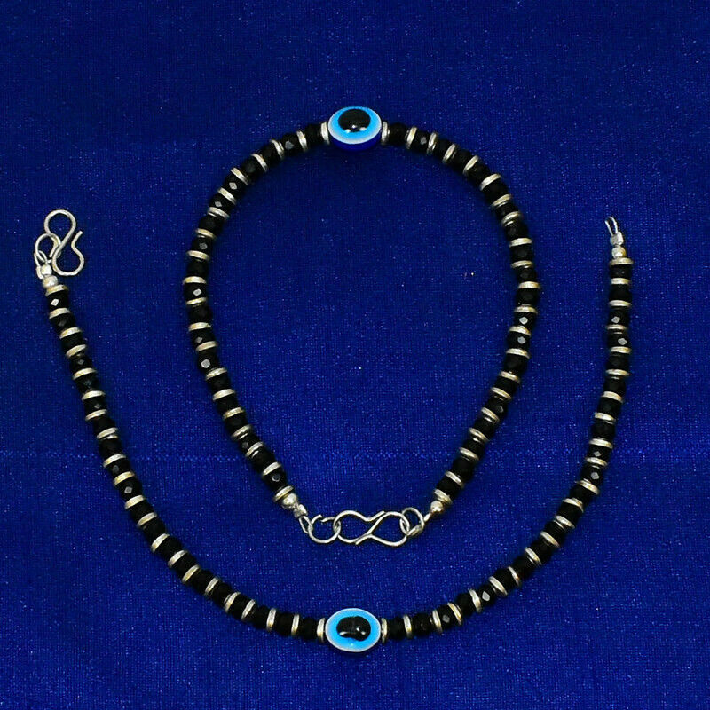 Evil Eye Anklet Charm Bracelet Protection Black Beads Women Summer Ocean Jewelry - $9.16