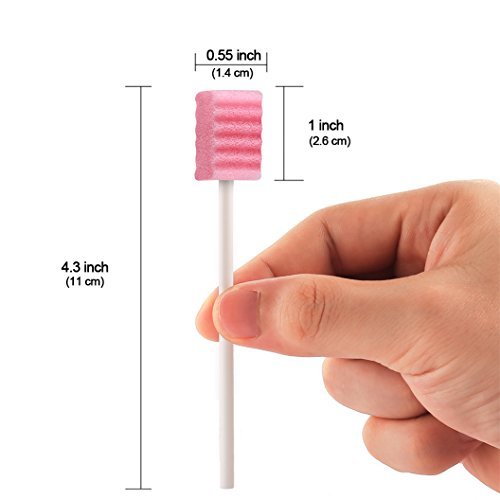 Disposable Oral Care Mouth Swabs Sponge Toothettes Tooth shape Pink 250